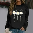 thumbnail image 2 of WEAIXIMIUNG Sweatshirts pour Femmes Graphiques Mode et Décontracté Automne et Hiver Imprimé Floral Chrysanthème Col Rond Ample Manches Longues Sweat à Capuche, 2 of 4