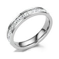 thumbnail image 3 of OPOLSKI Smooth Surface Noble Couple Ring Square Cubic Zirconia Wedding Ring Silver, 3 of 7