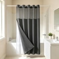 thumbnail image 6 of Waterproof Double Layer Shower Curtain, Waffle Weave Polyester Bath Curtain with Detachable Liner, Reinforced Grommet Top, Machine Washable, Standard Size for Bathtub and Shower Stall, 6 of 6