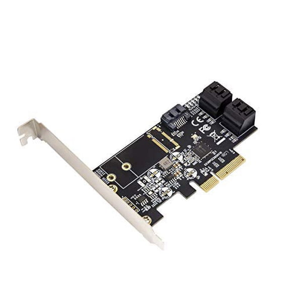 IO CREST Internal 5 Port Non-Raid SATA III 6GB/S Pci-E X4 Controller Card for Desktop PC Support SSD and HDD with Low Profile Bracket. JMB585 Chipset SI-PEX40139
