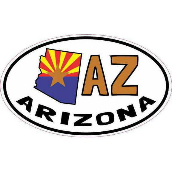 5in x 3in Oval AZ Arizona Sticker Vinyl Car Bumper Decal Luggage Stickers