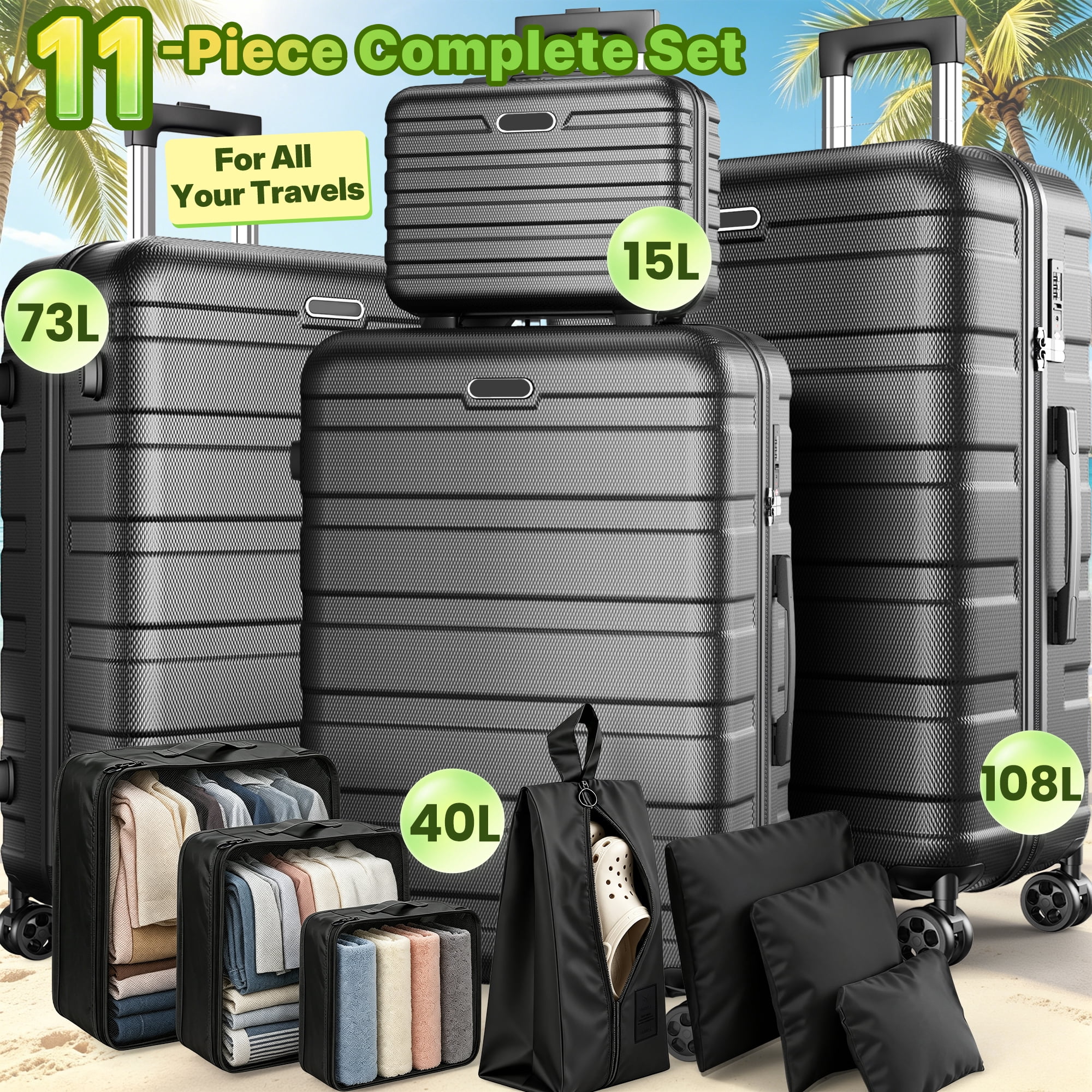 Lay　5セット Joyway 5-Piece Luggage Set PP Hardshell Spinner Suitcase with TSA