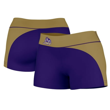 

Women s Purple/Gold James Madison Dukes Plus Size Curve Side Shorties