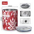 thumbnail image 4 of 12oz Coffee Tumblers Red Christmas Snowflake Pattern Stainless Steel Vacuum Insulated Travel Tumbler Coffee Cups Mug with Lid and Straw with Cleaning Brush for Cold & Hot Drinks, 4 of 5