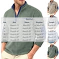 thumbnail image 3 of TOUMENY Men Sweater Zip Mock Neck Long Sleeve Casual Pullover Fall Winter Loose Solid Knit Tops Army Green L, 3 of 5