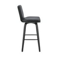 thumbnail image 2 of Renee 26" Swivel Gray Faux Leather and Black Wood Bar Stool, 2 of 13