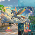 thumbnail image 5 of 1 Pcs 2D Flat License Plate Covers & Frames, Flying Unicorn in Clouds For Decorative Front, Waterproof For Decoration Aluminum License Plate Covers & Frames Cover For Men Women, 12" X 6", 5 of 7