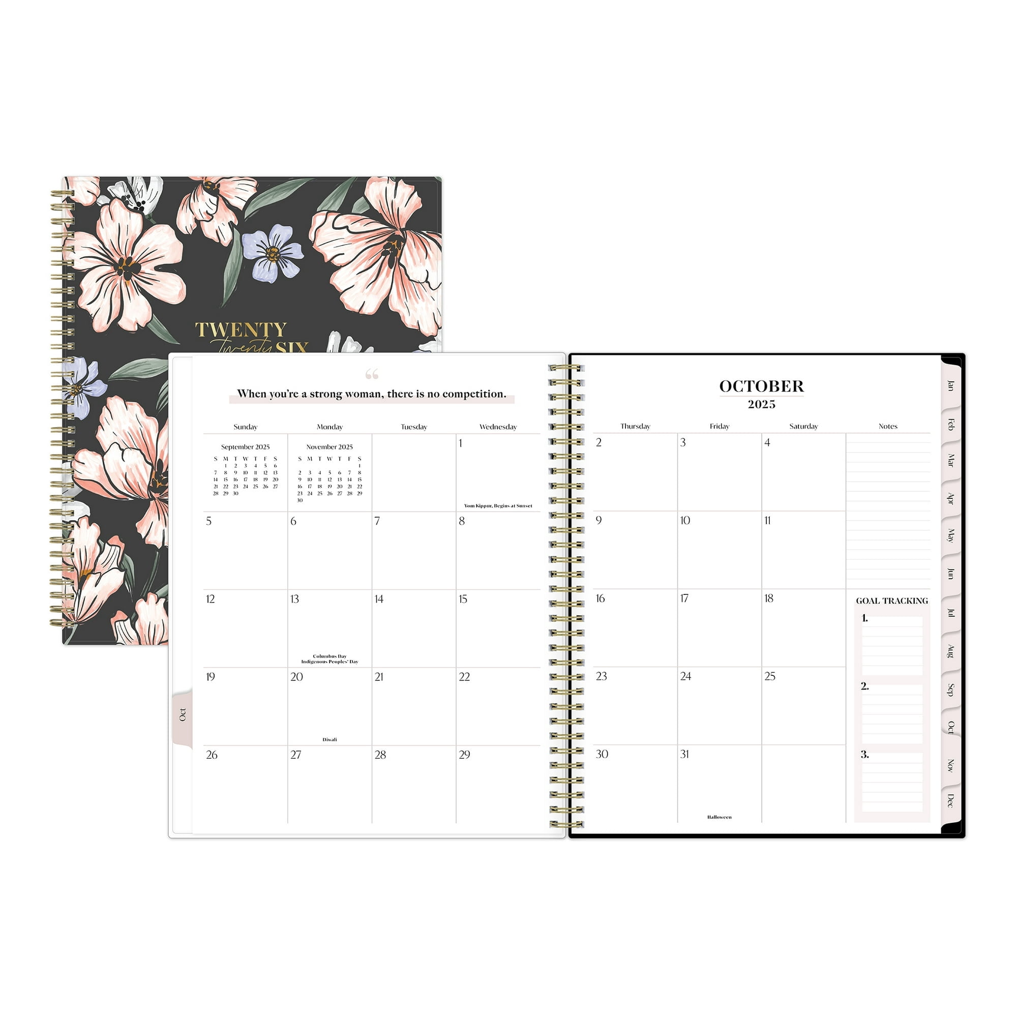 Bossbabe for Blue Sky Monthly Weekly Large Planner (8.5" x 11") Maria Dark 15-Month October 2025 - December 2026