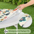 thumbnail image 5 of Pioneer Flower Floral Print Pattern Round Fitted Tablecloth with Elastic Edge,Dining Table Cover Waterproof,Outdoor Round Tablecloth for Camping,Dining,Indoor and Outdoor, 5 of 7