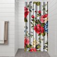 thumbnail image 3 of Waterproof Pioneer Shower Curtain 36x72 Inch Polyester Unique Colorful Floral Shower Curtain for Bathroom Hotel Home Decor with 7 Plastic Hooks, 3 of 5