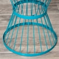 thumbnail image 4 of Demi Bonn 15" Steel Outdoor Side Table, Hourglass Design End Table for Patio & Indoor Use, Garden Accent Table, Blue, 4 of 9