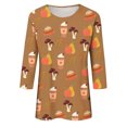 thumbnail image 5 of Pulls Pulls pulls Vêtements Vêtements Mode d'Automne Confortables Décontractés 2023 Mode Femmes Halloween Impression en Vrac T-shirt Manches 3/4 Col Rond Chemise Décontractée, 5 of 5