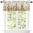thumbnail image 3 of Boho Botanical Valances Curtain for Kitchen Cafe,Vintage Farm Flower and Leaf Window Valance Short Curtain Rod Pocket Windows Treatment Drape for Living Room Bedroom Retro Stamp Botanical, 3 of 6
