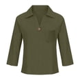 thumbnail image 3 of Endives Women's Cotton Linen Shirt Solid Color Long Sleeved Shirt Casual Daily Wear Comfortable Womens Blouse Summer Trendy S-5XL, 3 of 6
