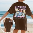 thumbnail image 2 of Trendfront Womens Oversized Graphic T Shirts Tropical Beach Sunshine Back Print Top Casual Loose Fit Short Sleeve Tee Outfits, 2 of 8