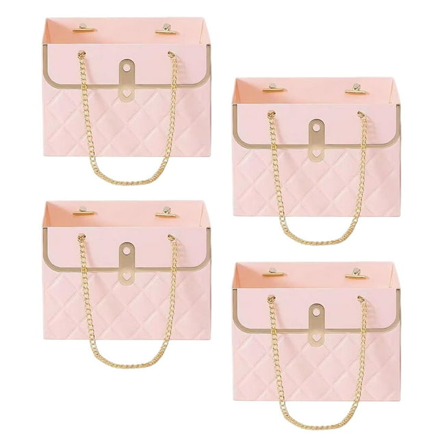 Caja de embalaje de ramo de papel de 4 piezas, caja de almacenamiento de flores para regalo, bolsa de flores portátil para Rosa