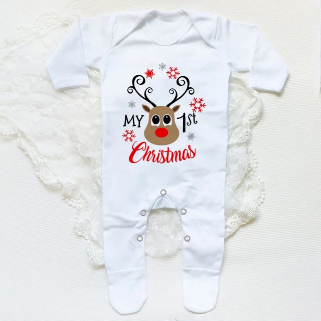 Body con estampado de Papá Noel para bebé, ropa de dormir para recién nacido, mono de manga larga para invierno