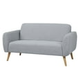 thumbnail image 4 of A&D Home Linda Polyester Round Arm Loveseat Sofa, Light Gray, 4 of 8