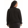 thumbnail image 3 of June & Vie Women's Plus Size Ruffle Hem Buttoned Sweater, 3 of 3