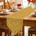 thumbnail image 2 of Yellow Classic Table Runner Linen Burlap Table Runner 72 Inches Long Boho Vintage Western Rustic Dresser Scarves for Kitchen Island Coffee Dining Room Party Wedding Banquet Holiday Decoration 18"x72", 2 of 8