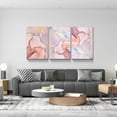 thumbnail image 4 of 3 Piece Abstract Wall Art Pink and Gold Paintings Texture Wall Decor Marble Stone Poster Modern Artwork Picture HD Canvas Print,Framed for Living Room Bedroom Bathroom, 12"x16"x3 Panels, 4 of 7