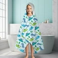 thumbnail image 6 of LightBlue Cartoon Dinosaurs Trees Stars Pattern Hooded Bath Towel，60"x35" for Ages 3 To 12 Kids, Quick Dry Lightweight Soft Microfiber Hood Beach Towel Cover Up for Kids, 6 of 7