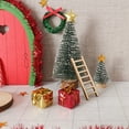 thumbnail image 4 of Dserhfy Miniature Christmas Scene Model Wooden Elf Door Set Handmade Mini Wood Door Festive Holiday Dollhouse Decor, 4 of 8