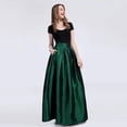 thumbnail image 2 of Modern Women Long Emerald Green Pleated Taffeta Skirt with One Pocket – Perfect for Any Occasion, 2 of 4