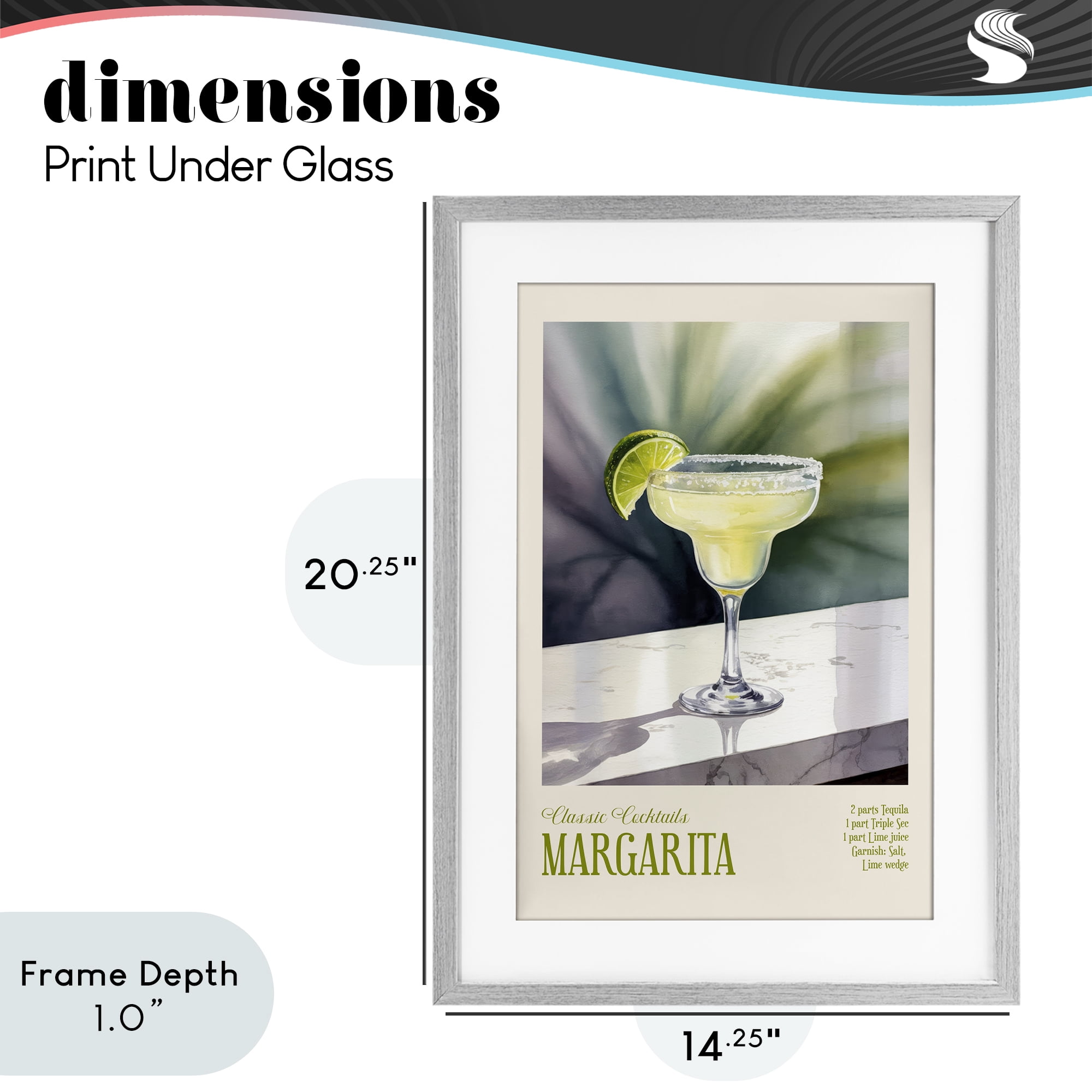Stupell Industries Margarita on Marble Gray Framed Print Under Glass, design by Andreas Magnusson