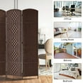 thumbnail image 4 of 3-Panel Room Divider, 6 ft Office Partition Walls Wood Divider Folding Portable Privacy Screen, Room Dividers and Folding Privacy Screens for Home, Room Separator Wall Dividers,Brown, 4 of 8