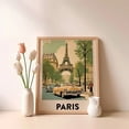 thumbnail image 5 of Póster de paisaje de viaje de vacaciones en autobús urbano retro de mediados de siglo, pintura en lienzo de Londres, París, Tokio, Chicago, arte de pared, decoración del hogar de la habitación, 5 of 5