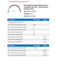 thumbnail image 2 of Rear Right Passenger Side Brake Hose - Compatible with 1999 - 2006 Chevy Silverado 1500 2000 2001 2002 2003 2004 2005, 2 of 2