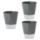 thumbnail image 3 of Maceta de riego automático de 3 piezas, contenedor para flores, colección ligera 17 cm gris, 3 of 9