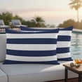 thumbnail image 2 of 2 Pack Outdoor Waterproof Throw Pillow Covers,Nautical Stripes Decorative Rectangle Pillow Case Patio Pillowcases for Chair Couch Sofa 20x12in, 2 of 9