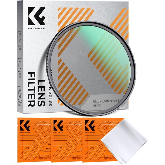 K&F CONCEPT 55mm Black Diffusion 1 Filter Mist Cinematic Effect Filter with 18 Multi-Layer Coatings