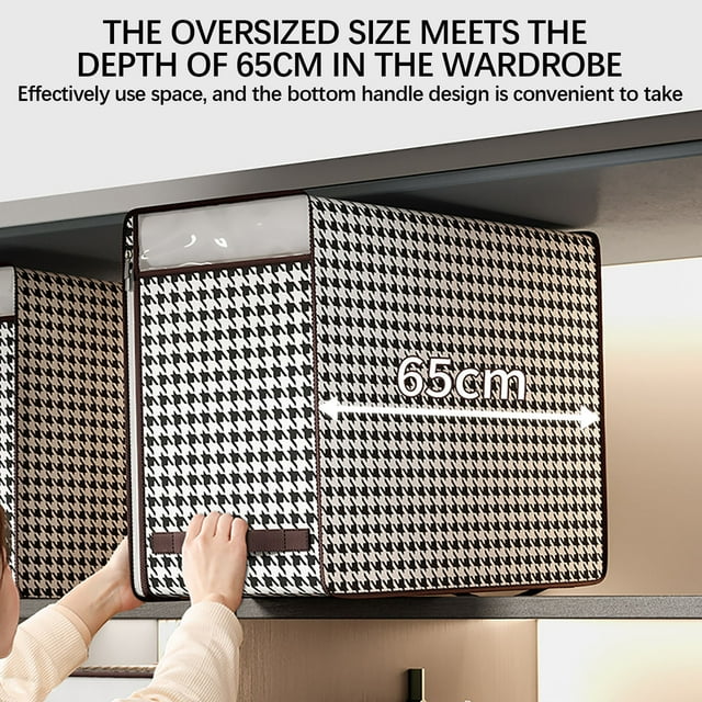 Lksixu Visual Clothes Storage Bag Wardrobe Sorting Storage Box Portable Storage Bag Winter Quilt Storage Box Storage Bins Organizers and Storage