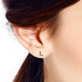 thumbnail image 3 of Simple & Stylish Sterling Silver Letter "L" Stud Earrings, 3 of 5