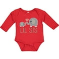 thumbnail image 3 of Inktastic Little Sister Elephant Girls Long Sleeve Baby Bodysuit, 3 of 5