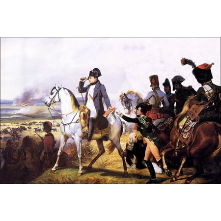 24"x36" Gallery Poster, napoleon at the Battle of Wagram 1809 by horace vernet