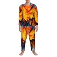 thumbnail image 3 of Naloa Colorful Paint Print Men’s Pajamas Set - Long Sleeve Button Down Sleep Shirt and Pajama Bottoms Sleepwear Set-Small, 3 of 7