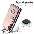 thumbnail image 4 of Wallet Case Compatible for Samsung Galaxy S23 FE with Card Holder, Rotation Finger Ring Kickstand Card Slots Case, Classic PU Leather Shockproof Magnetic Button Cover for Galaxy S23 FE, Pink, 4 of 7