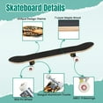 thumbnail image 4 of 31'' Complete Skateboard 7 Layer Canadian Maple Double Kick Deck Skateboards tiger head print fluffy watercolor Skate Board for Beginner Adult Gifts, 4 of 5