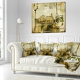thumbnail image 3 of Designart Vintage Paris - Abstract Cityscape Throw Pillow - 16x16, 3 of 5
