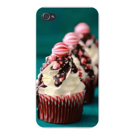 Apple Iphone Custom Case 4 4s White Plastic Snap on - Frosting Chocolate Covered Cupcakes in a