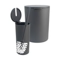 thumbnail image 1 of Set Accesorios para Baño, Incluye Cesto, Escobilla y Porta Escobilla, Juego Decorativo para Baño, Hecho de Plástico, 3 Piezas, Coza, Color Gris Oscuro, 1 of 8