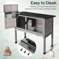 thumbnail image 5 of Pefilos 33" Rabbit Hutch for Outdoor, Indoor Wood Bunny Cage, Small Animal Pet House Guinea Pig Hutch, Gray, 5 of 7