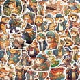 thumbnail image 2 of Paquete de pegatinas Orange Cats Anime, 50 unidades, 4-6 cm, decorativas, 2 of 4