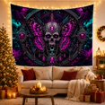 thumbnail image 3 of Moon Stars Ornate with Human Skull Adorned Elaborate, Spooky Gothic for Gothic Decor Fans, Dark Art Decor, Halloween Gift, Tapestry Wall Hanging for Bedroom and Dorm, 3 of 7