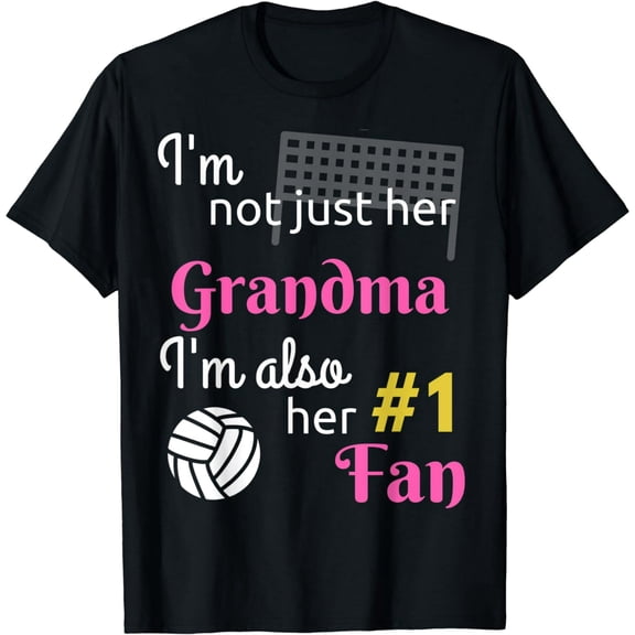 Funny Volleyball Grandma #1 Fan Short Sleeve Graphic T-Shirt