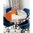 thumbnail image 5 of nqOlkjepod Burnt Orange Round Tablecloth, Fitted Table Cover with Elastic for 36"-44" Round Tables, Modern Gray Geometric Oil Painting Abstract Table Cloth Dinning Party Waterproof Tablecloths, 5 of 6